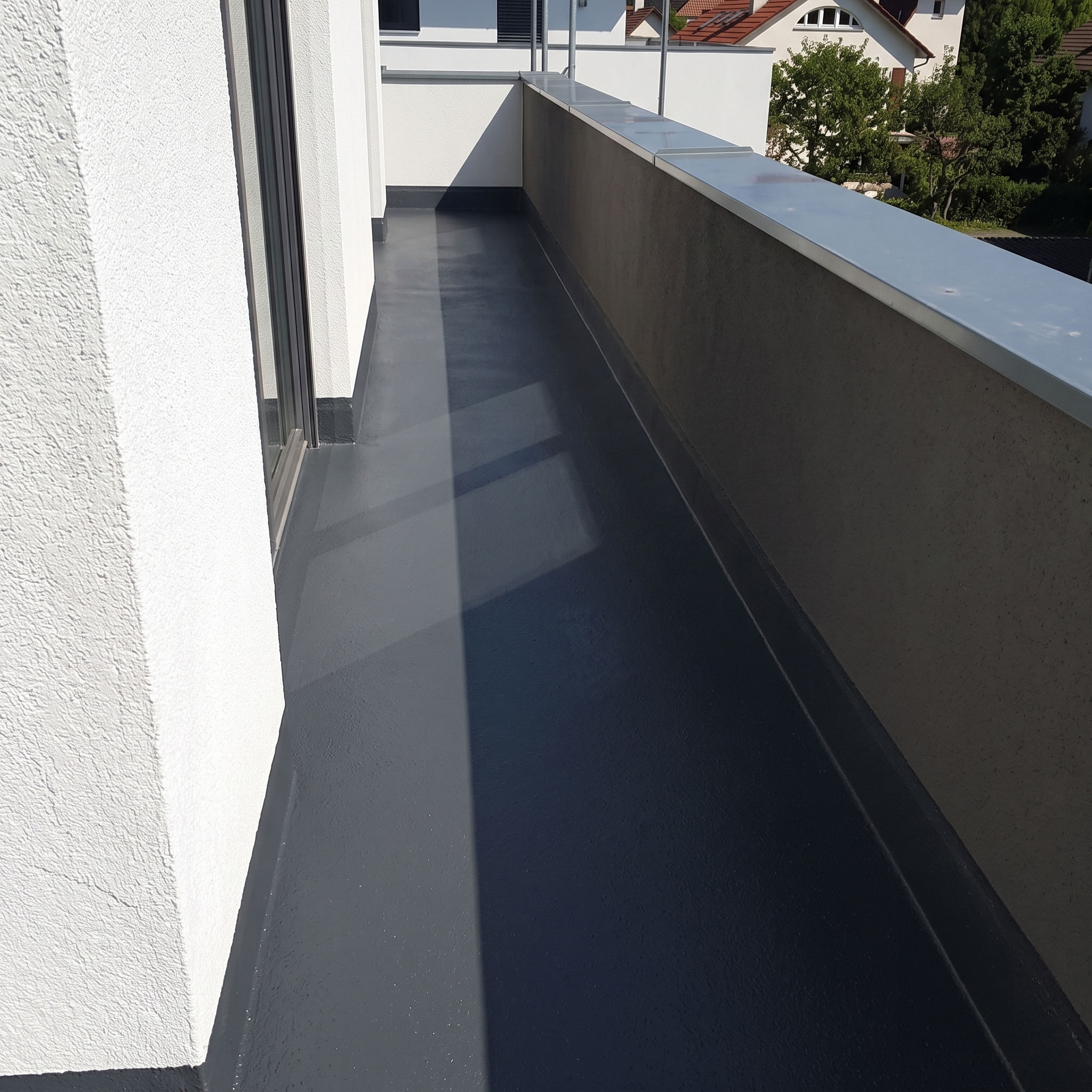 Balkon mit einer Flüssigfolienabdichtung